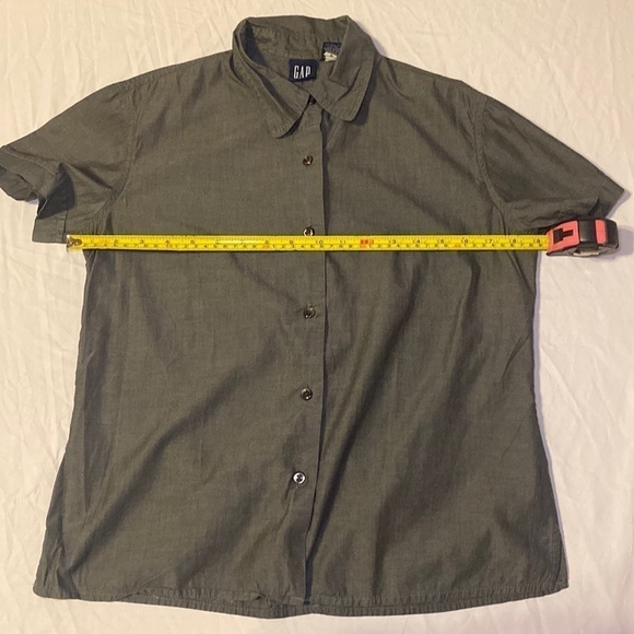 Gap Vintage Women’s Dark Gray Button Up Collar Office Shirt Size Medium - Picture 5 of 6